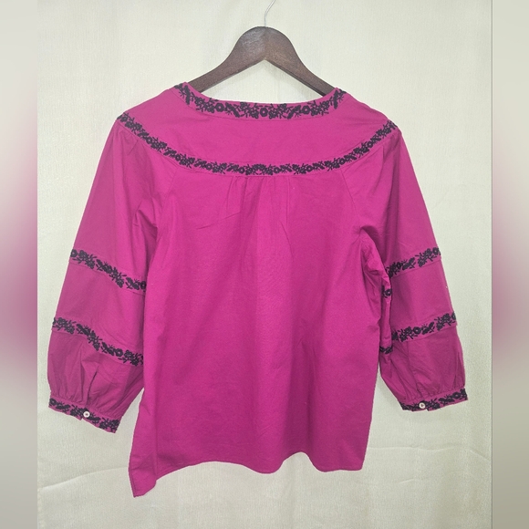 Magenta Embroidered Women's Top Size M - Picture 5 of 11